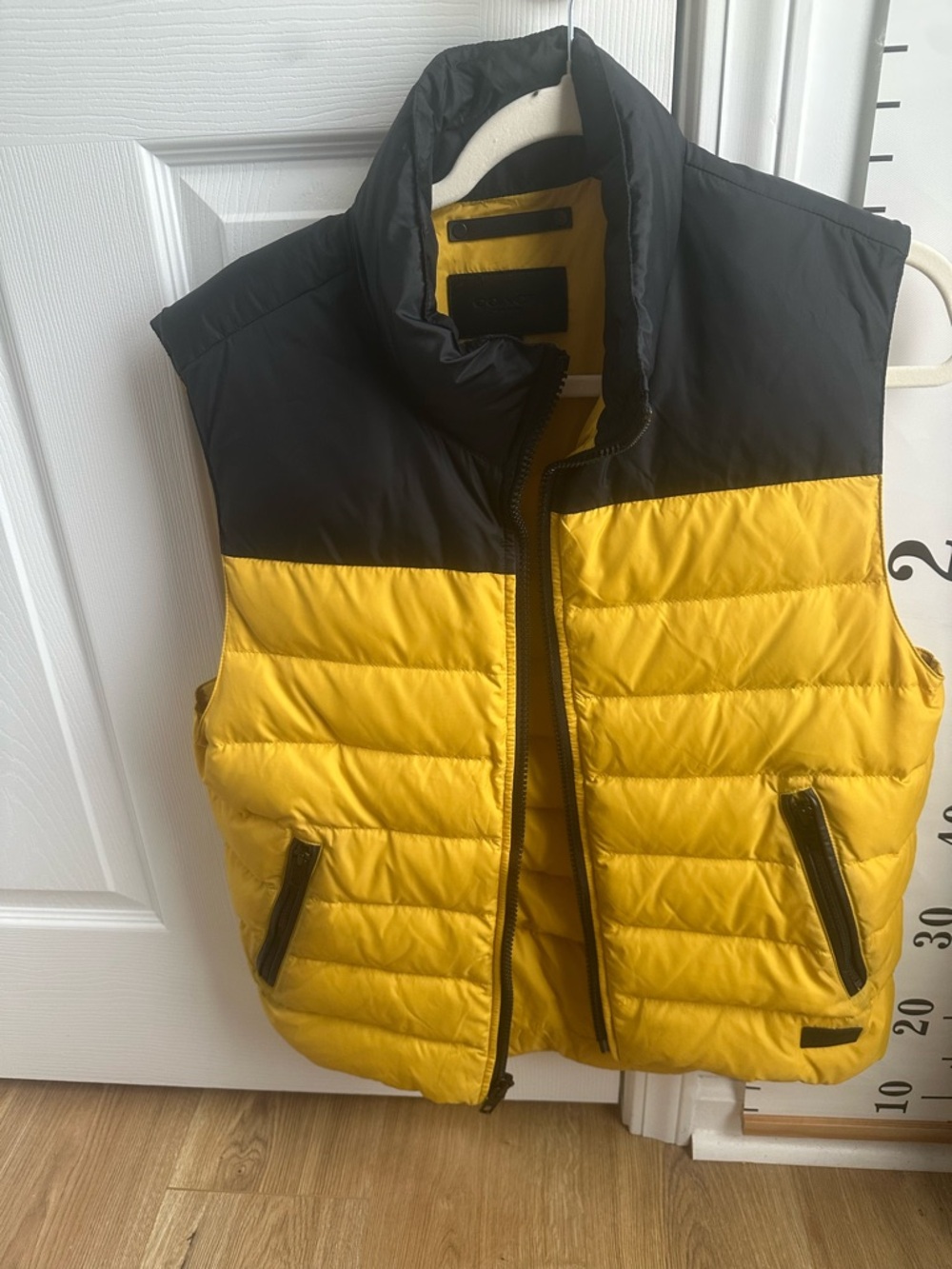 Coach Yellow and Black Puffer Vest